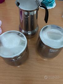 Macchinette del caffe + barattoli caffè e zucchero