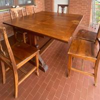 TAVOLO a ribaltina con 6 SEDIE