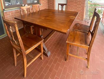 TAVOLO a ribaltina con 6 SEDIE