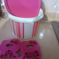 barattolo 1,1 litri tupperware con 2 stampi x dolc