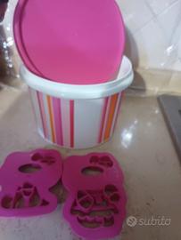 barattolo 1,1 litri tupperware con 2 stampi x dolc