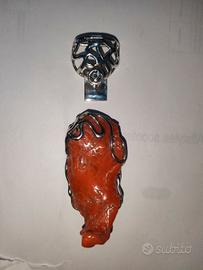 pendente corallo e argento