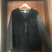 giacca nera donna  con maniche trapuntate leggera