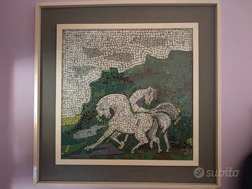 Aligi Sassu "Cavallini bianchi"mosaico