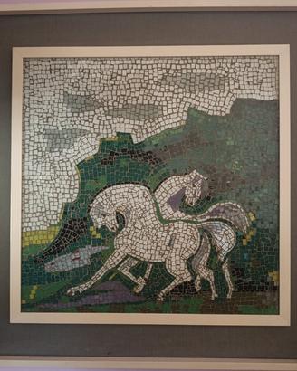 Aligi Sassu "Cavallini bianchi"mosaico