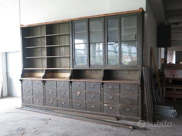 ANTICA CASSETTIERA FARMACIA LIBRERIA DISPENSA