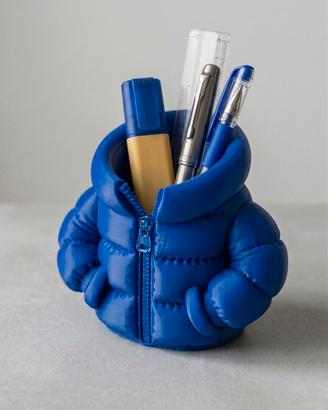 Portapenne / Portaoggetti a forma di mini piumino 