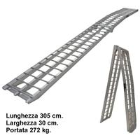 Rampa carico moto 3 metri pieghevole in alluminio