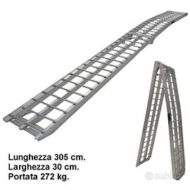 Rampa carico moto 3 metri pieghevole in alluminio