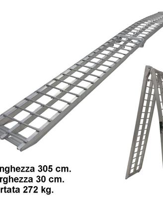 Rampa carico moto 3 metri pieghevole in alluminio