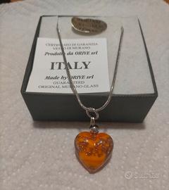 Collana cuore vetro di Murano Venezia 