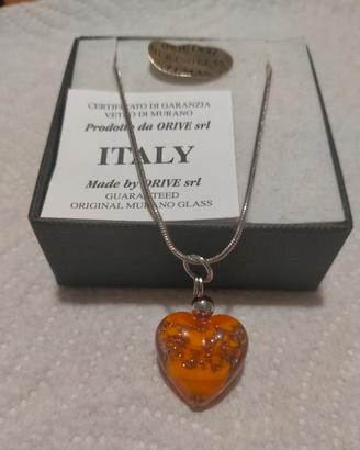 Collana cuore vetro di Murano Venezia 