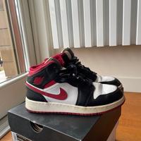 Nike Air Jordan 1 Mid "Black and Gym Red