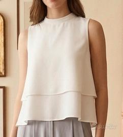Blusa a balze zara bianca taglia M