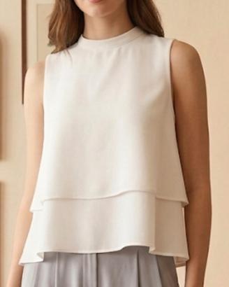 Blusa a balze zara bianca taglia M
