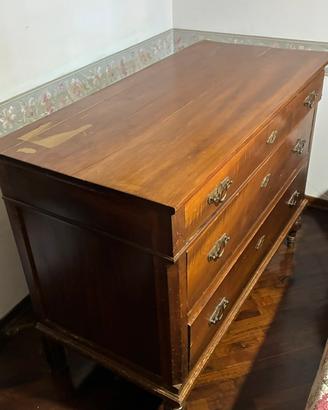 Antico comò a cassetti in legno di fine ‘800