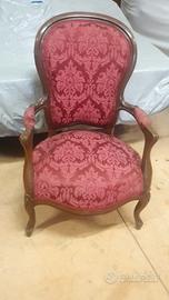 POLTRONA LUIGI FILIPPO DELLA META' 800 IN MOGANO