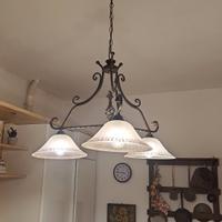 lampadario bilanciere ferro battuto 