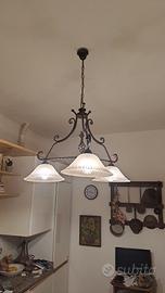 lampadario bilanciere ferro battuto 