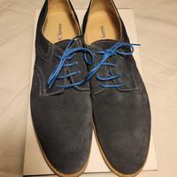 Francesine uomo in camoscio blu, come nuove, n. 42