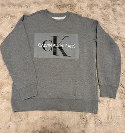 Felpa Calvin Klein uomo M grigia – logo grande