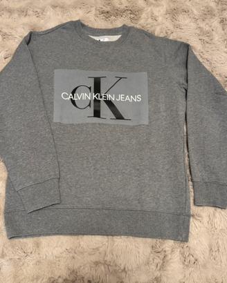 Felpa Calvin Klein uomo M grigia – logo grande