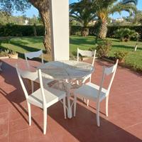 TAVOLO BAMBOO LACCATO BIANCO VINTAGE 70'