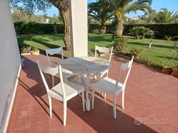 TAVOLO BAMBOO LACCATO BIANCO VINTAGE 70'