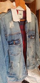giubotto jeans/denim azzurro foderato taglia L