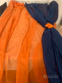 Tenda cameretta ragazzo arancio e blu