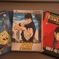 Lotto 3 DVD Ken Il Guerriero, Spongebob, Lupin III