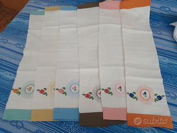 asciugamani di lino ricamati a mano 