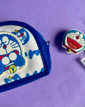 Portamonete Doraemon e coppia di Charm Jibbitz
