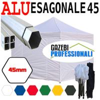 Gazebo 3x3 bianco pieghevole alluminio chiosco pvc