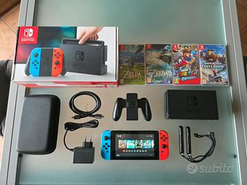 Nintendo Switch PARI AL NUOVO + 4 Giochi Top 