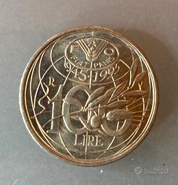 Moneta da 100 Lire Fiat Panis FAO Commemorativa