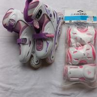 Set Firefly pattini allungabile 34/37, protezioni.