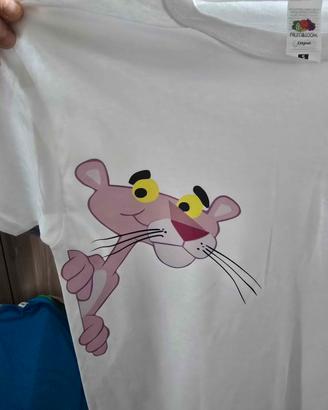 T-shirt Pink Panther – Pantera Rosa – Bianca