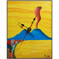 orologio d'arredo acrilico su tela Fiore d'Amore f