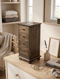 Mini cassettiera etnica in legno 4 cassetti - Come