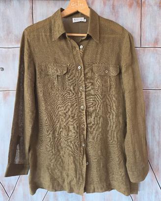 Camicia Marella La Camiceria Lino Marrone