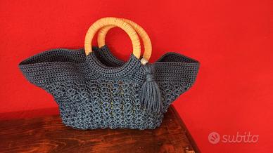 Borsa (tipo NEW CROCHET) Blu Notte