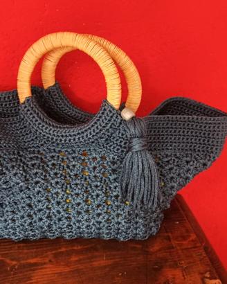 Borsa (tipo NEW CROCHET) Blu Notte