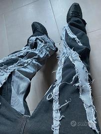 Jeans flared custom made denim