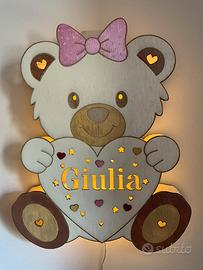 Lampada Orsetto del Cuore personalizzabile