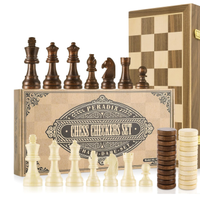 Peradix Scacchiera in Legno, 2 in 1 Scacchi e Dama