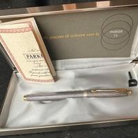penna stilografica Parker 75 cisellè argento e oro