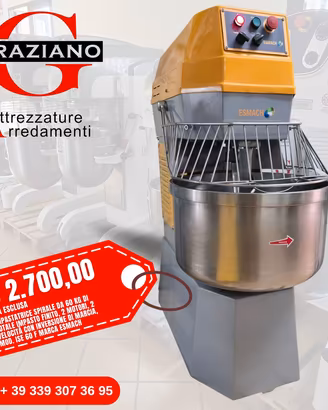 IMPASTATRICE SPIRALE 60 KG 2 motori ESMACH usata