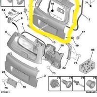Portellone posteriore vetro apribile peugeot 207sw