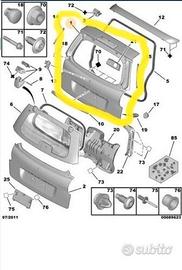 Portellone posteriore vetro apribile peugeot 207sw